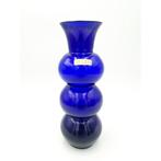 Mondgeblazen Glazen Vaas Glashütte Rheinpfalz, Blauw, Ophalen of Verzenden, Minder dan 50 cm, Glas