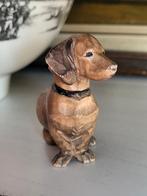 Oude handgesneden houten teckel, Ophalen of Verzenden