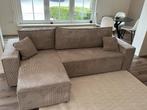 Beige Hoekbank Slaapbank - Ribstof, Nieuwstaat!, Huis en Inrichting, Banken | Bankstellen, Ophalen, 125 tot 150 cm, Hoekbank, Zo goed als nieuw