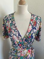 King Louie maat XL lieve retro wikkel jurk bloemen, Blauw, Maat 46/48 (XL) of groter, Ophalen of Verzenden, Zo goed als nieuw