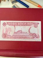 Irak 5 Dinar - Saddam Hoessein 1992 unc, Postzegels en Munten, Ophalen of Verzenden, Midden-Oosten, Los biljet