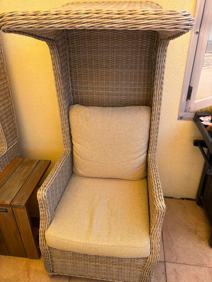 Tuinset, Tuin en Terras, Tuinsets en Loungesets, Zo goed als nieuw, Wicker, Bank, Ophalen