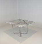 Vintage eettafel van Carrara marmer met chromen buisframe, Huis en Inrichting, Tafels | Eettafels, 100 tot 150 cm, Vintage, Zo goed als nieuw