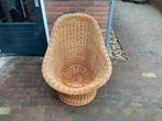 Rieten retro stoel (puntgaaf), Huis en Inrichting, Banken | Sofa's en Chaises Longues, Ophalen, Zo goed als nieuw, Eenpersoons