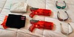 2x Nerf N-Strike Elite Strongarm Red Zombie + vesten brillen, Ophalen of Verzenden, Zo goed als nieuw