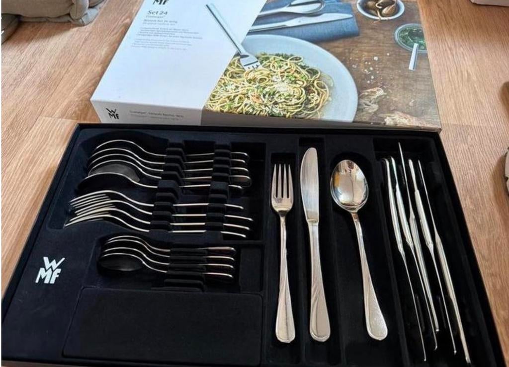 Mooie 21-delige bestekset - Weinig gebruikt!, Huis en Inrichting, Ophalen of Verzenden, Zo goed als nieuw, Rvs of Chroom, Vaatwasserbestendig