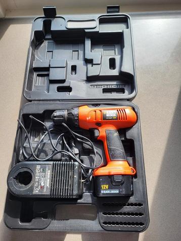 Black & Decker accuboormachine 12V + koffer +accu en oplader beschikbaar voor biedingen