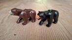 Lego beren 2 stuks bruin en zwart, Ophalen of Verzenden, Gebruikt, Losse stenen, Lego