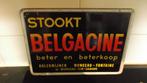 Oud blikken BELGACINE kolen rekl. bordje !, Verzamelen, Merken en Reclamevoorwerpen, Verzenden, Gebruikt, Reclamebord