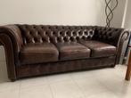 Chesterfield Engelse-stijl 3-zitsbank echt leder, Ophalen, 150 tot 200 cm, Driepersoons, Leer