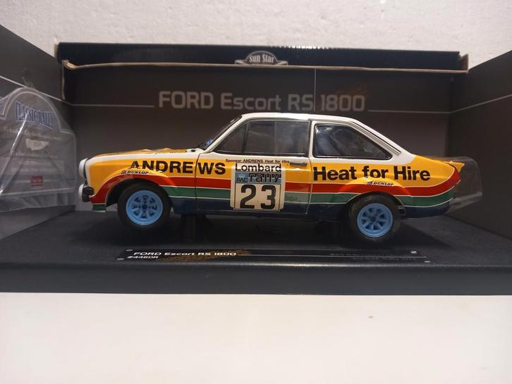 Ford Escort RS Rally Lombard 1977 Sun Star Limited 1:18 KRD, Hobby en Vrije tijd, Modelauto's | 1:18, Zo goed als nieuw, Auto