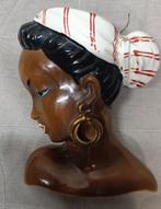 Vintage Wandvaasje Donkere Dame, Ophalen of Verzenden, Gebruikt