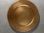Gouden decoratieve schaal - Doorsnede 33 cm, Overige materialen, Schaal, Rond, Ophalen of Verzenden
