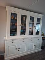 Witte buffetkast met glazen deuren alleen ophalen, Huis en Inrichting, Kasten | Buffetkasten, Gebruikt, Met deur(en), Ophalen of Verzenden