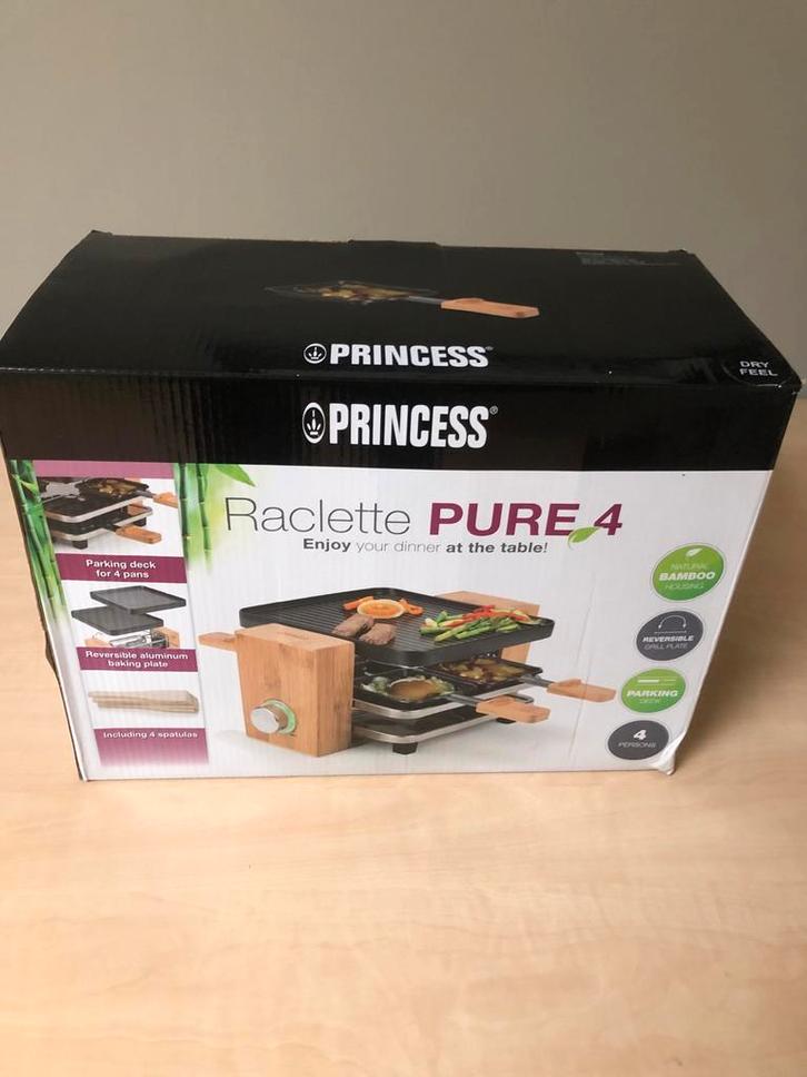 Princess Raclette Pure 4 - Gourmetten!, Witgoed en Apparatuur, Fonduesets, Nieuw, Fondueset, Elektrisch, Ophalen of Verzenden