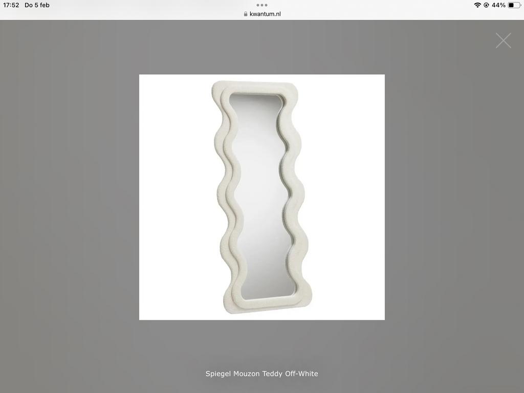 Spiegel mouzon Teddy (kwantum), Huis en Inrichting, Woonaccessoires | Spiegels, Ophalen, Nieuw, 75 tot 100 cm, Overige vormen