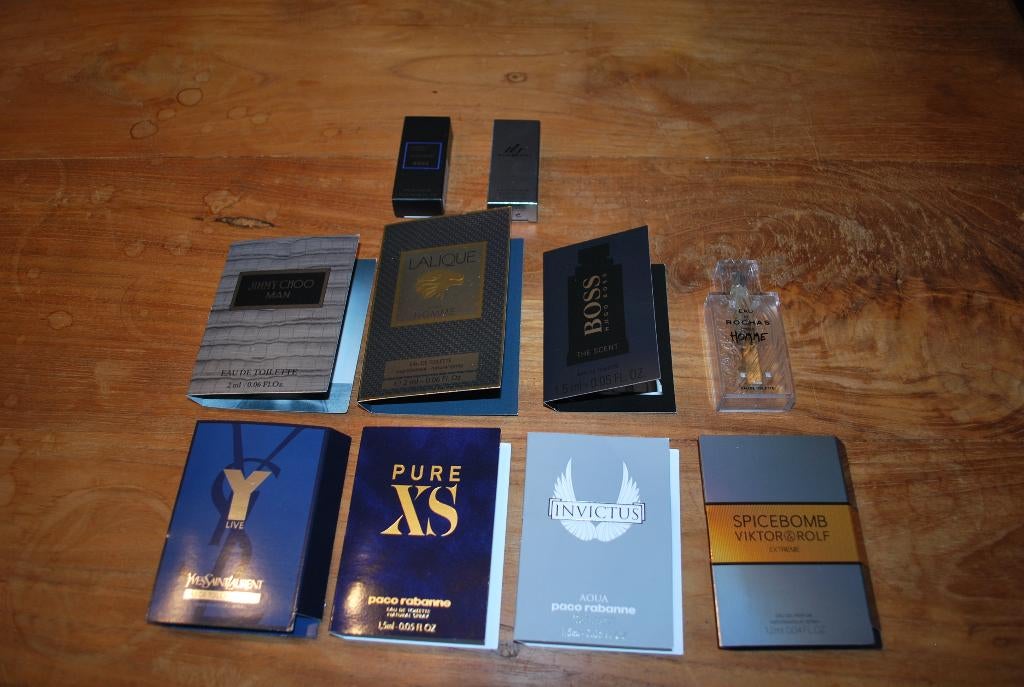 10 mannen proefjes / testers 1, Verzamelen, Parfumverzamelingen, Nieuw, Miniatuur, Gevuld, Ophalen of Verzenden