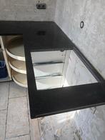 Granieten Keukenblad - 2 Stuks, Huis en Inrichting, Keuken | Keukenelementen, Ophalen, Gebruikt, Zwart, 150 tot 200 cm