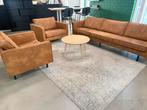 BePureHome Rodeo Zithoek Cognac Leer (3-zits + 2 Loveseats), Ophalen, 300 cm of meer, Zo goed als nieuw, Rechte bank