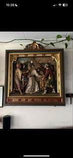 Antiek Gipsen Statie Paneel uit Kerk, Ophalen, Rechthoekig, 50 tot 100 cm, Minder dan 100 cm