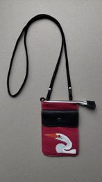 Leren festivaltasje met grote zilverreiger, Ophalen of Verzenden, Nieuw, Roze, Overige typen