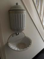 Antieke emaiile Franse lavabo muurfontein met wasbak, Antiek en Kunst, Antiek | Emaille, Ophalen of Verzenden