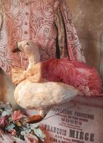 Prachtige brocante wattenpopjes gans met kanten strik, Ophalen of Verzenden