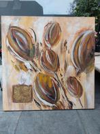 Groot Schilderij 1x1 - Warm Interieur, Antiek en Kunst, Ophalen of Verzenden