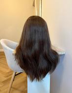 Prachtig Natuurlijk Bruin Haarwerk van Echt Haar, Ophalen of Verzenden, Zo goed als nieuw, Pruik of Haarverlenging