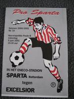 Programmaboekje Sparta - Excelsior van seizoen 2000-2001, Ophalen of Verzenden, Zo goed als nieuw, Sparta, Boek of Tijdschrift