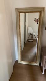 Spiegel maat 1.40 bij 58 cm creme met goudkleurige rand, Huis en Inrichting, Woonaccessoires | Spiegels, Ophalen, Rechthoekig
