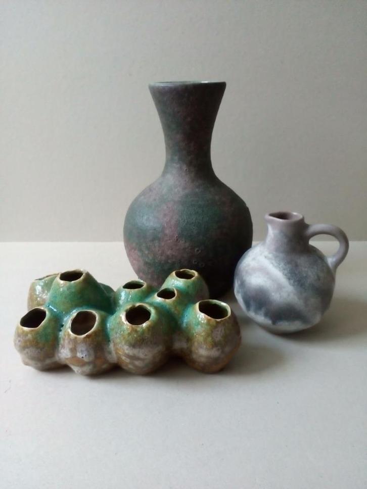 Keramiek vazen.Bruisglazuur/Raku.Handgemaakt.Pr.p/st.vanaf, Huis en Inrichting, Woonaccessoires | Vazen, Zo goed als nieuw, Overige kleuren