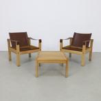 Safari Lounge Chair set in Leather by Escriba Brazil, Huis en Inrichting, Fauteuils, Gebruikt, Ophalen