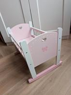 Houten poppen wiegje bedje met strikje, Ophalen, Zo goed als nieuw, Babypop