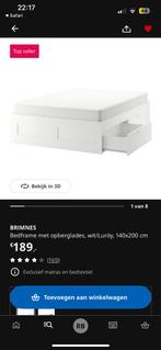 Brimnes bed, Huis en Inrichting, Slaapkamer | Bedden, Ophalen, Gebruikt, Wit, Tweepersoons