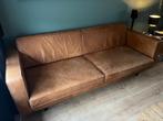 Lederen 3-zits bank - 227cm breed, Huis en Inrichting, Ophalen, Gebruikt, Driepersoons, Rechte bank