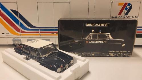 Minichamps Alfa Romeo Giulia Carabinieri -.1970, Hobby en Vrije tijd, Modelauto's | 1:18, Zo goed als nieuw, Auto, MiniChamps