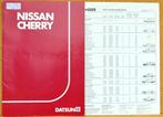 619 Nissan Cherry. 1983. Folder 20Blz. + Prijslijst, Boeken, Auto's | Folders en Tijdschriften, Ophalen of Verzenden, Zo goed als nieuw