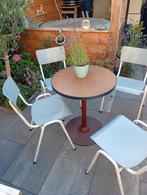 Leuk Frans tuinsetje met 4 school stoelen vintage maar mooi, Ophalen, Zo goed als nieuw, Overige materialen, 2 zitplaatsen