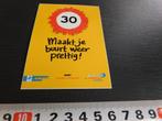 sticker VVN 30 Maakt je buurt weer prettig ! Velig Verkeer N, Ophalen, Zo goed als nieuw, Bedrijf of Vereniging