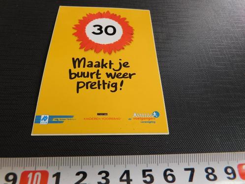 sticker VVN 30 Maakt je buurt weer prettig ! Velig Verkeer N, Verzamelen, Stickers, Zo goed als nieuw, Bedrijf of Vereniging, Ophalen