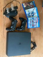 PlayStation 4 Slim met spellen, controllers en oplader, Ophalen of Verzenden, Zo goed als nieuw, Met 2 controllers, Slim