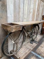 Stoere sidetable wandtafel tafel met fiets, 25 tot 50 cm, Gebruikt, Rechthoekig, Ophalen