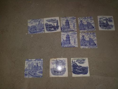 Delfs blauwe tegeltjes met boten en landschappen, Antiek en Kunst, Antiek | Wandborden en Tegels, Ophalen of Verzenden
