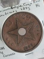 Belgisch Congo | 10 Centimes 1889, Postzegels en Munten, Ophalen of Verzenden, Losse munt, Overige landen