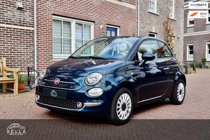 Fiat 500 C 1.2 Lounge | Cabrio | Donkerblauw metallic | Appl, Auto's, Fiat, Bedrijf, Te koop, 500C, ABS, Airbags, Airconditioning