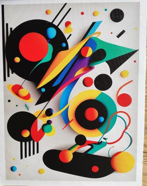 Moderne Kunst - After Kandinsky - ArtPrint op Canvasdoek, Antiek en Kunst, Kunst | Litho's en Zeefdrukken, Ophalen of Verzenden