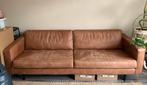 WOOOD 3-zits bank Indy leer cognac, Huis en Inrichting, Banken | Bankstellen, Ophalen, Zo goed als nieuw, 75 tot 100 cm, Leer