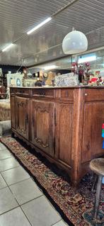 Dressoir massief eiken met houtsnijwerk., Ophalen, Gebruikt, Met deur(en), 150 tot 200 cm