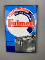 Origineel oud Fulmen accu’s Emaille reclamebord 58X38cm 1960, Reclamebord, Gebruikt, Ophalen of Verzenden
